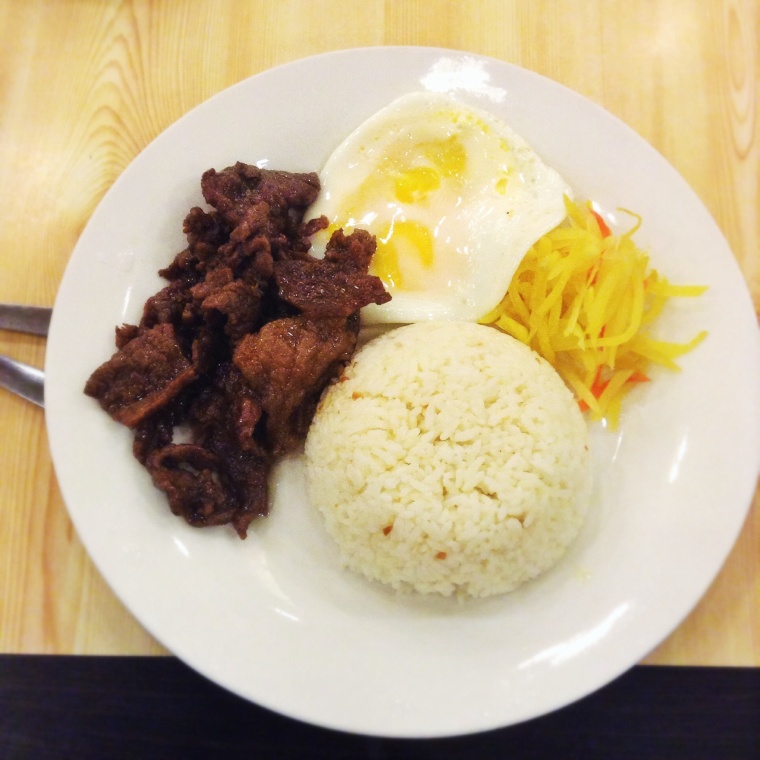 Even the server just called it "Tapsilog". I mean you really can't tell what cut of the beef this is from at this point.